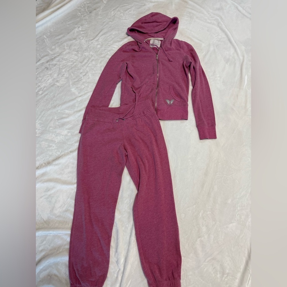 Angels Victorias Secret Rare Pink Hooded Tracksuit Set